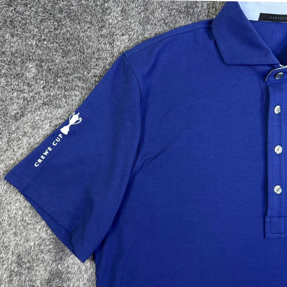Greyson Mens Crewe Cup Pima Cotton Modal Blend‎ Pocket Polo Shirt Blue Size M